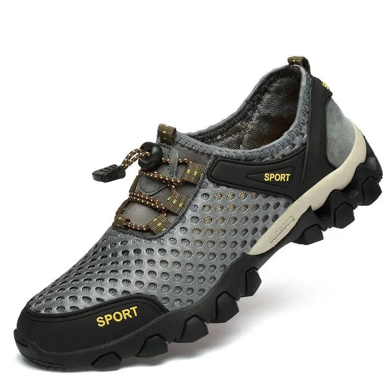 Zapatos de malla transpirables a la moda de verano, zapatillas de tenis informales para hombre, zapatos de senderismo antideslizantes para hombre, zapatos de senderismo para hombre