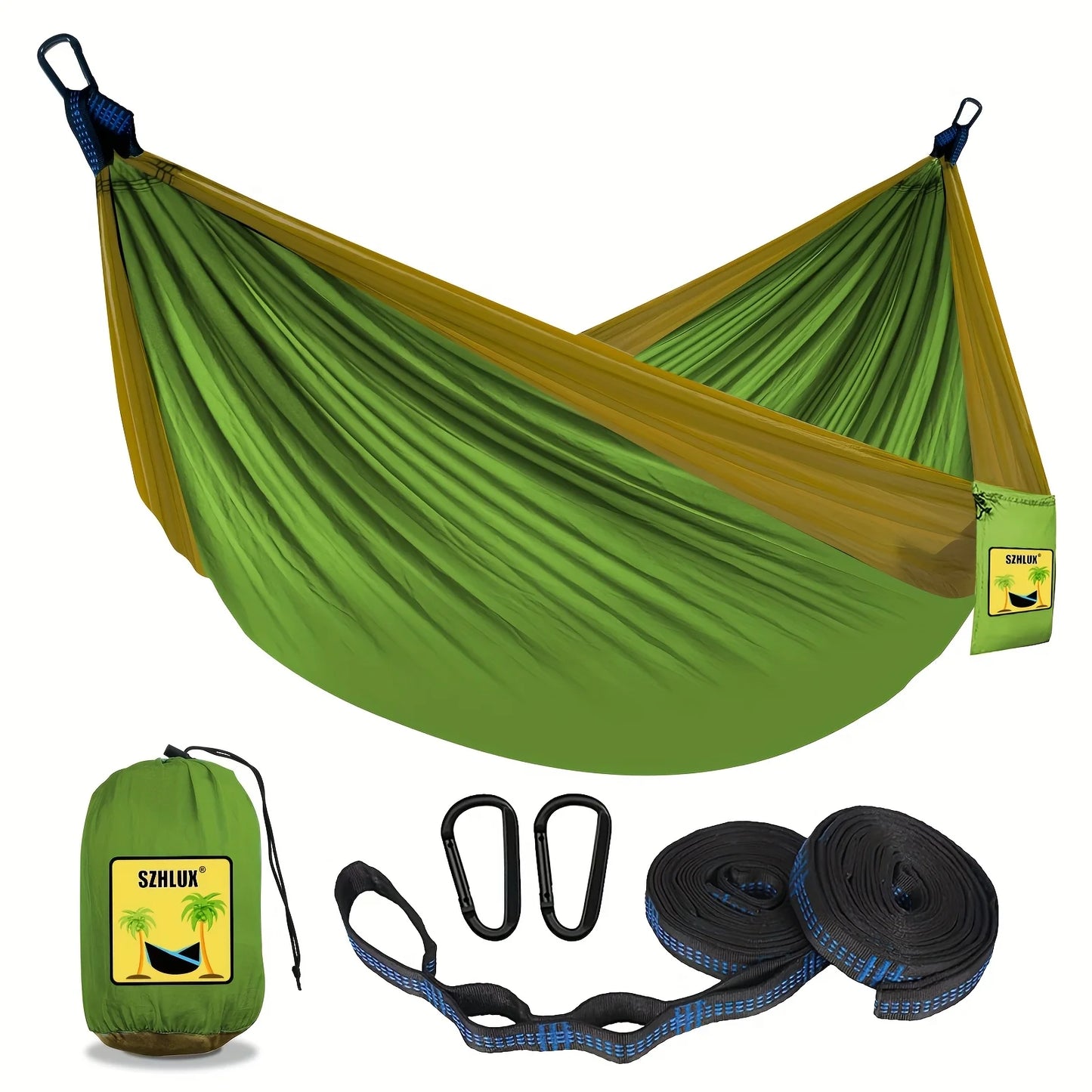 Hamaca para acampar al aire libre de 270cm, tela de paracaídas de nailon, cama colgante portátil para una sola persona, hamaca para acampar, senderismo y jardín