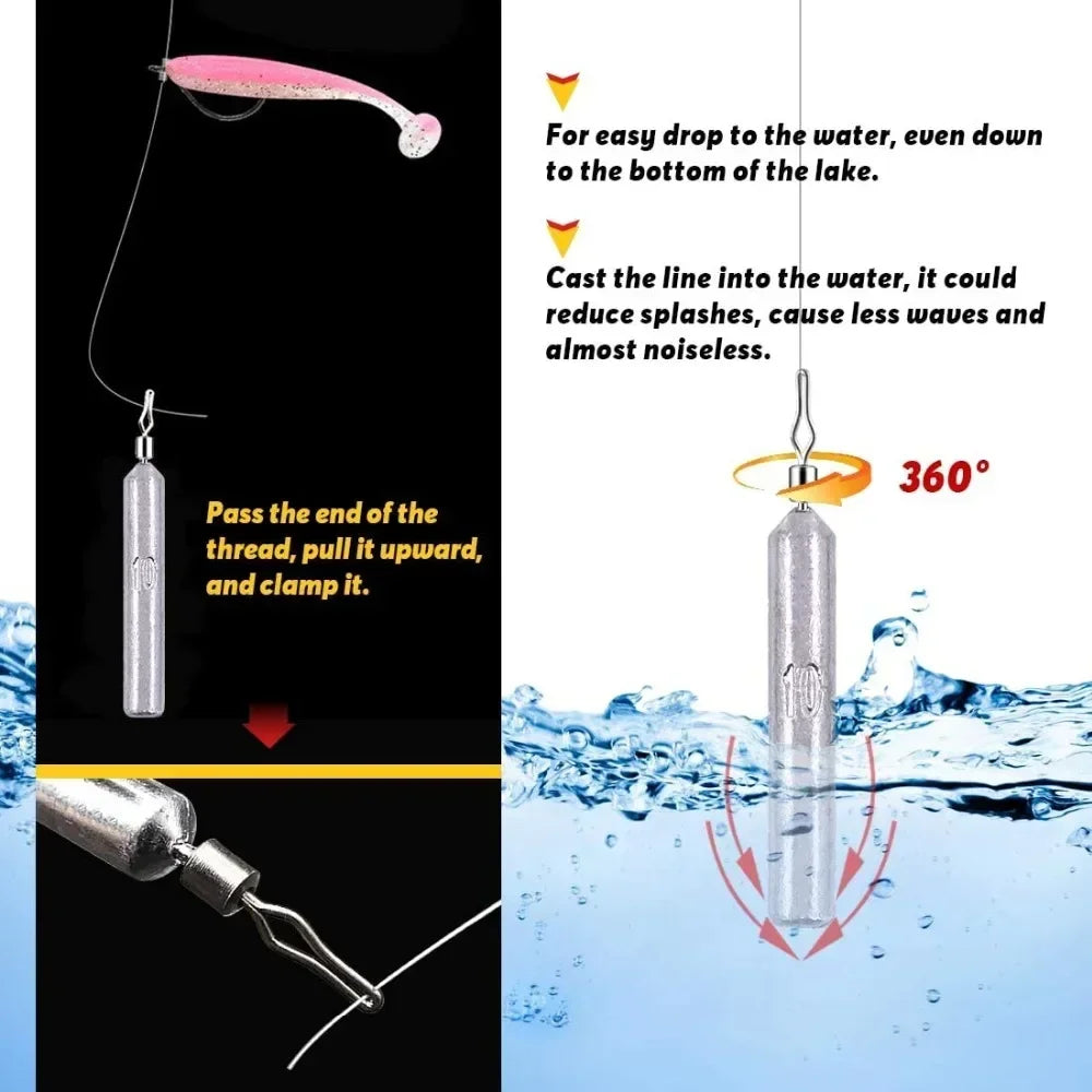 10 unids/lote, plomos de peso para pesca, 3,5g, 5g, 7g, 10g, 14g, cebo suave, accesorios para aparejos de pesca de lubina, conector de gancho de plomos de lÃnea