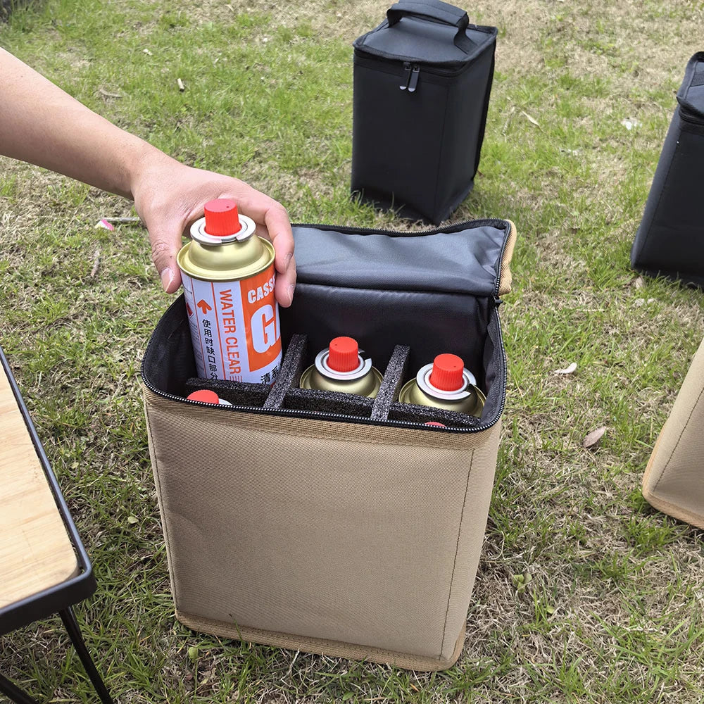 Bolsa de almacenamiento para tanques de Gas para acampar, funda protectora portátil para cilindro de combustible, bolsa de transporte ligera para campamento, anticolisión para cocinar al aire libre