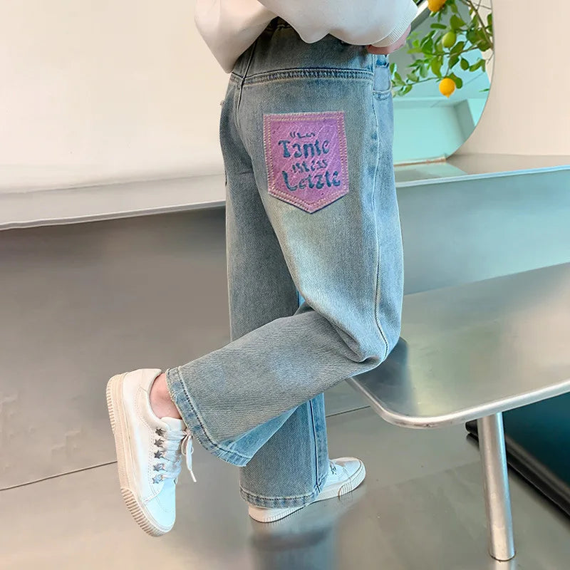 Pantalones de chándal para adolescentes, moda de otoño, ropa de calle informal, ropa de hadas de primavera para niños, pantalones para niñas, ropa para niños de pierna ancha