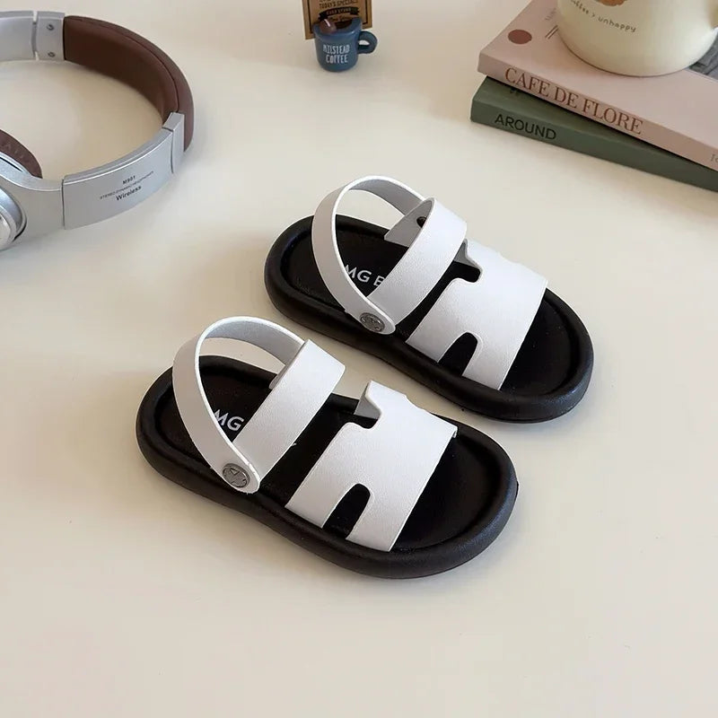 Moda Primavera niño sandalia novedad de verano zapato niño niña zapatillas fondo suave antideslizante chico zapatos bebé Velcro playa sandalia zapatillas