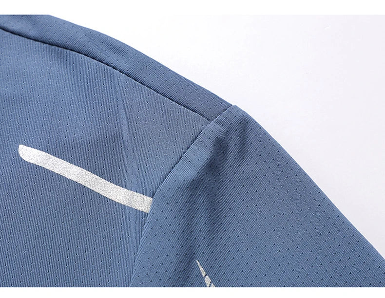 CHRLCK-camisetas de secado rápido para correr para hombre, camisetas transpirables para senderismo y pesca, Camisa corta para deportes al aire libre de elasticidad suave, verano