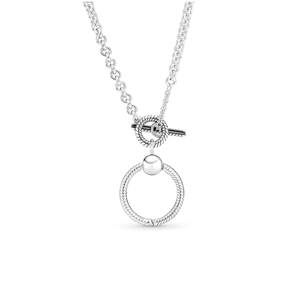 Nuevo original Plata de Ley 925 chapada brillante en forma de corazón collar pulsera mujer regalo de cumpleaños del Día de San Valentín joyería DIY