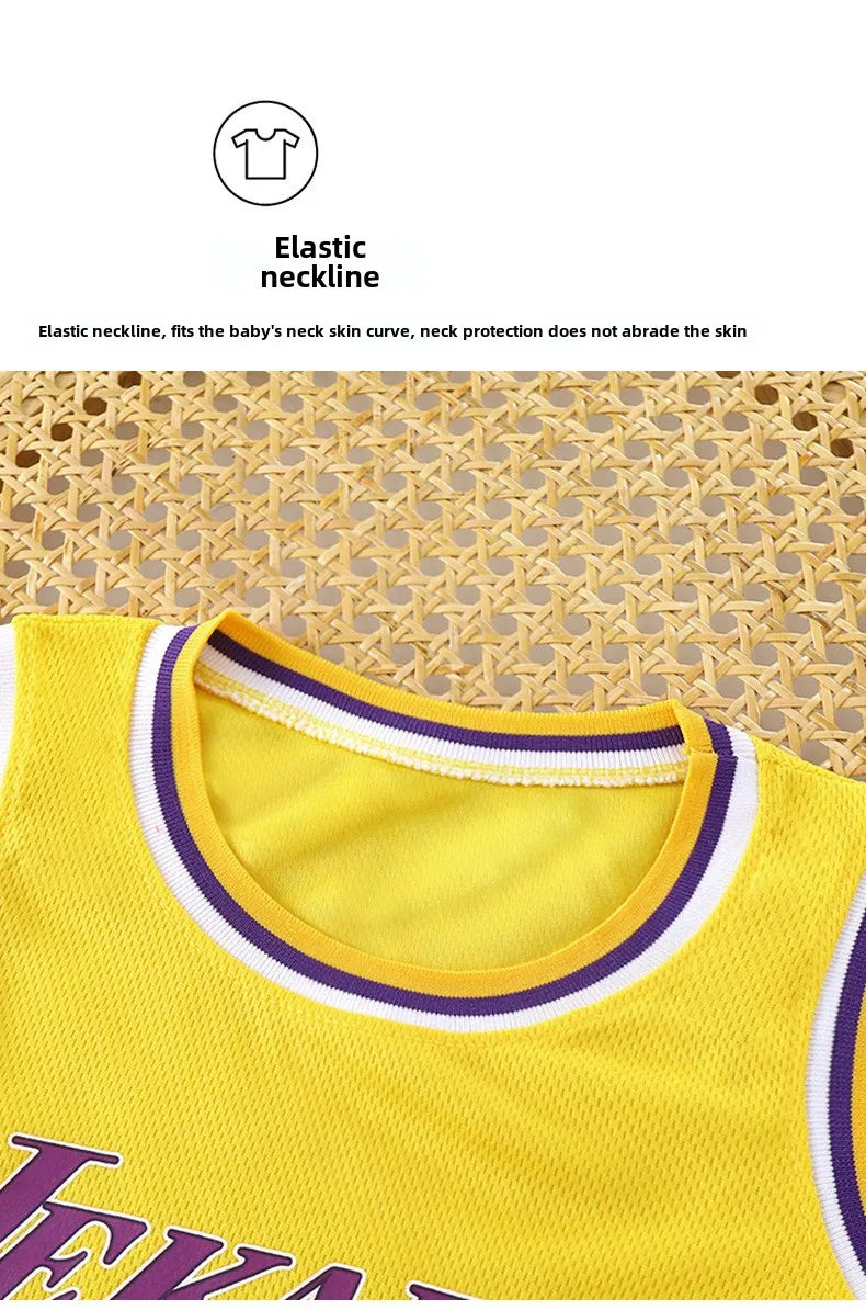 Conjunto de traje de pelota deportiva para niños, traje sin mangas para niños, traje de baloncesto para bebé, chaleco, pantalones cortos, traje de rendimiento, traje deportivo de secado rápido