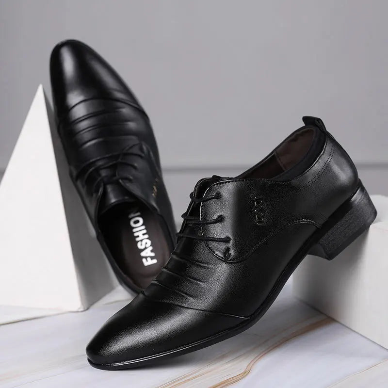 Zapatos de vestir clásicos para hombre, zapatos de cuero blanco con cordones para hombre, zapatos formales informales de negocios con punta de talla grande para boda