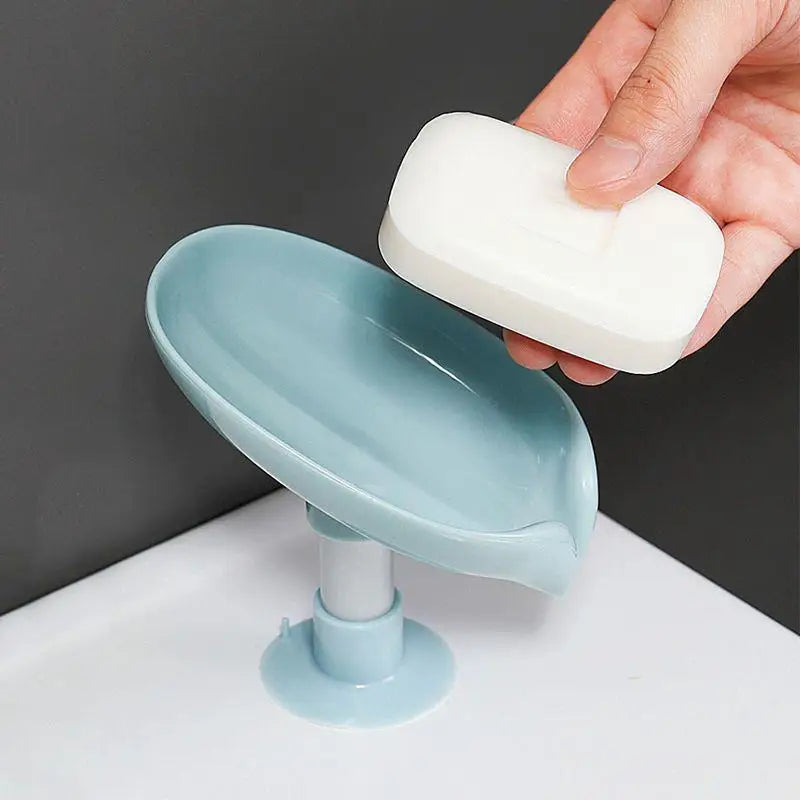 Soporte para jabón, escurridor de agua, jabonera con forma de hoja, escurridor de jabón para ducha, ventosa, contenedor de jabón, accesorios modernos para baño