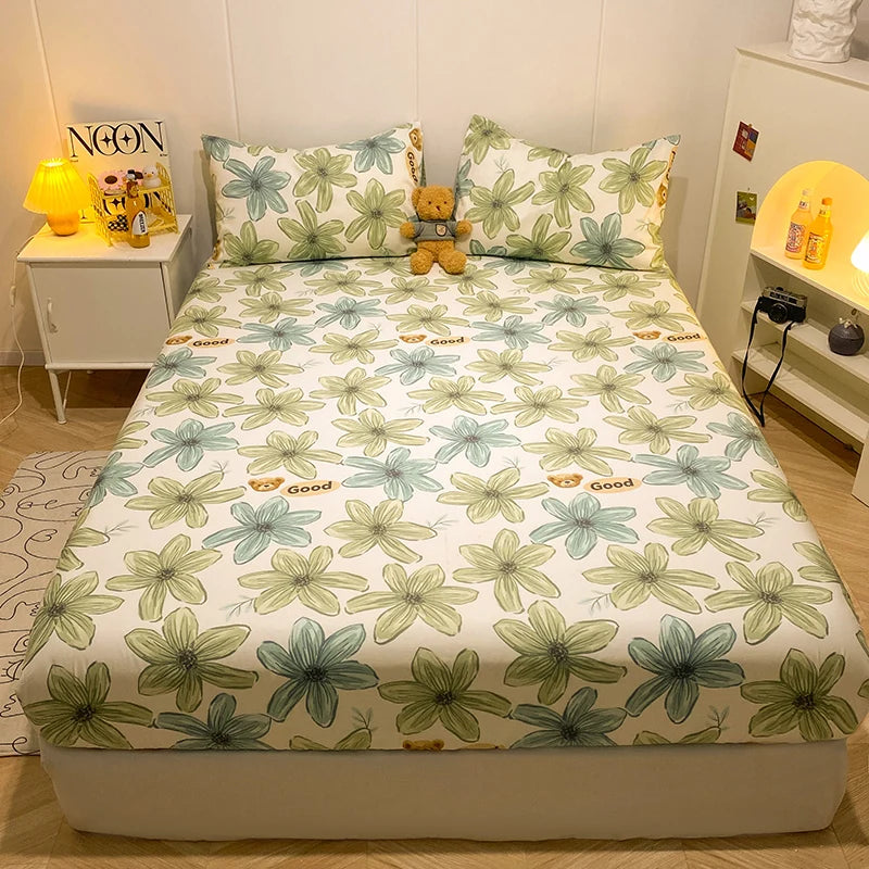 Bonenjoy-sábana bajera de algodón puro con estampado de dibujos animados de coche, funda de cama elástica, Sábana inferior individual, tamaño Queen, sin funda de almohada, 1 unidad