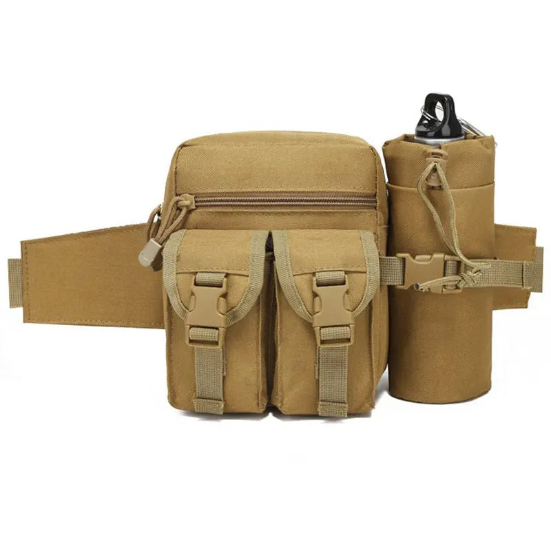 Riñonera táctica para exteriores, bolsa de nailon para botella de agua para teléfono y senderismo, paquete de equipo de herramientas deportivas, bolsa con cinturón para caza, escalada y acampada