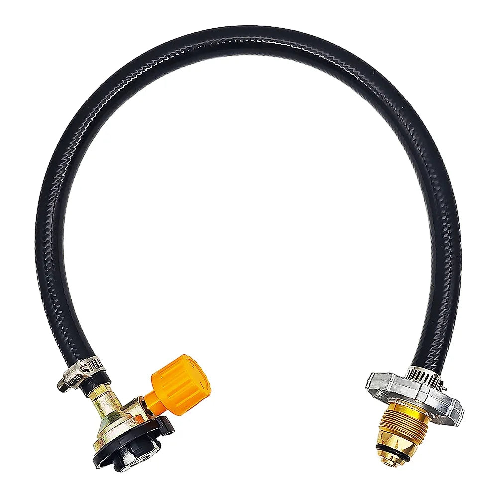 Adaptador de llenado de cilindro de gas con válvula de control ON-Off Manguera de extensión de propano Manguera de recarga de propano de cobre para acampar al aire libre