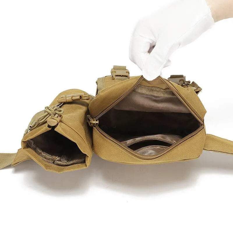 Riñonera táctica para exteriores, bolsa de nailon para botella de agua para teléfono y senderismo, paquete de equipo de herramientas deportivas, bolsa con cinturón para caza, escalada y acampada