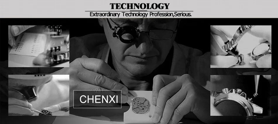 CHENXI 8222 reloj de negocios informal luminoso de acero inoxidable dorado de lujo para hombres relojes de pulsera de cuarzo de moda resistente al agua