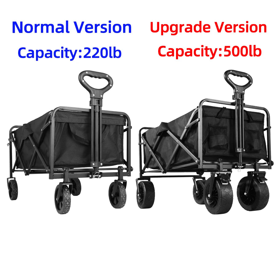 Carro de playa plegable, carro plegable de gran capacidad, carro plegable para exteriores, carrito portátil para acampar en el jardín