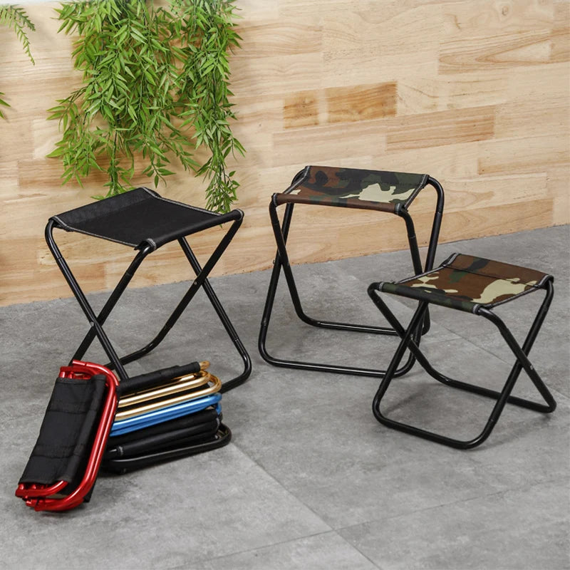 Silla de viaje al aire libre, taburete plegable portátil para acampar, Picnic, taburete plegable para pies, pesca, senderismo, playa, silla ultraligera, herramientas