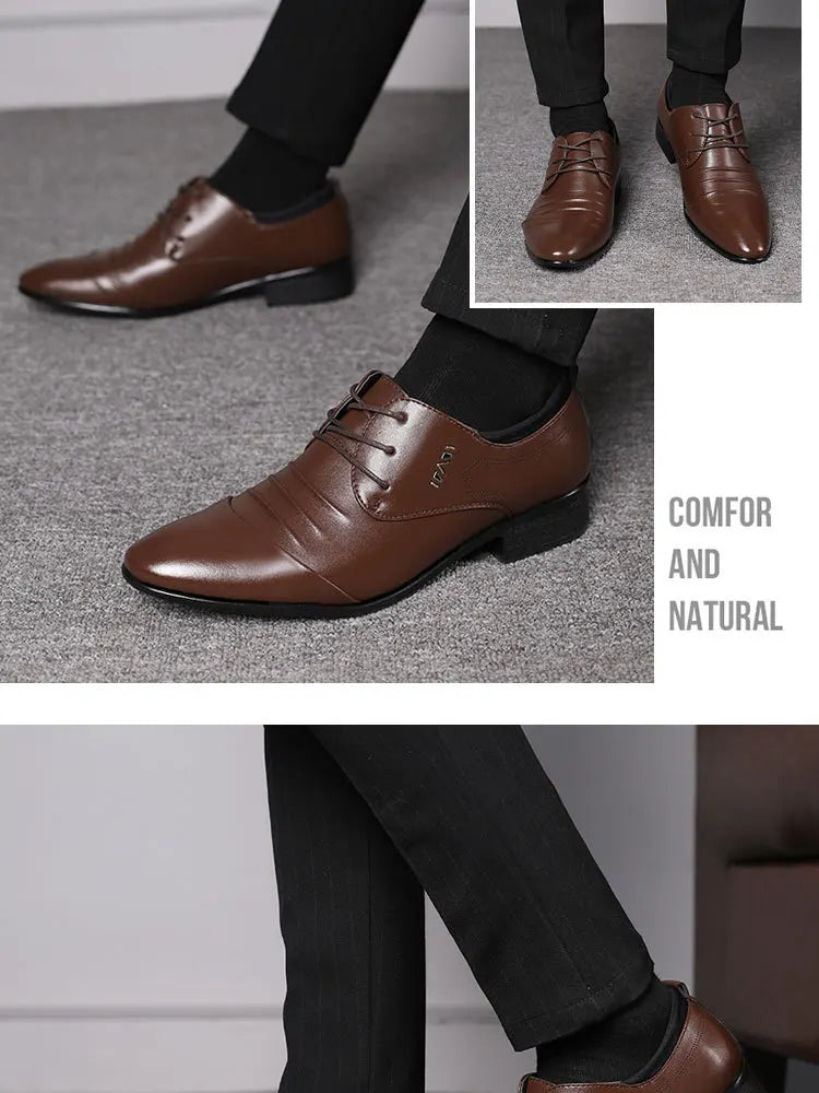 Zapatos de vestir clásicos para hombre, zapatos de cuero blanco con cordones para hombre, zapatos formales informales de negocios con punta de talla grande para boda
