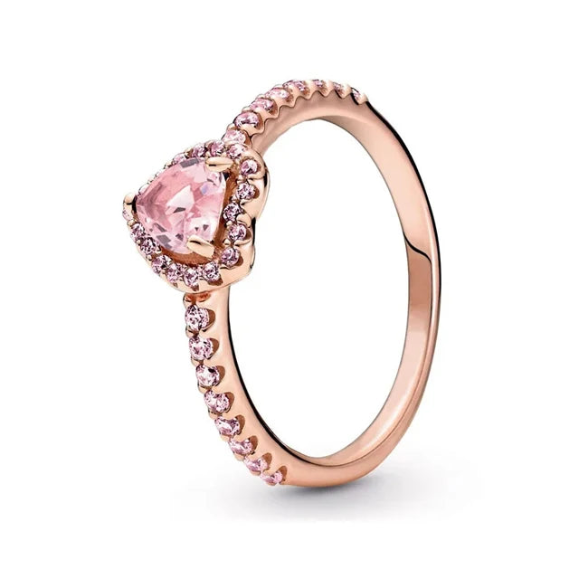 Tamaño europeo 6 7 8 9 anillos rojos, blancos y rosas para mujer, anillo de cristal de boda Original, accesorios de joyería de lujo, joyería de moda