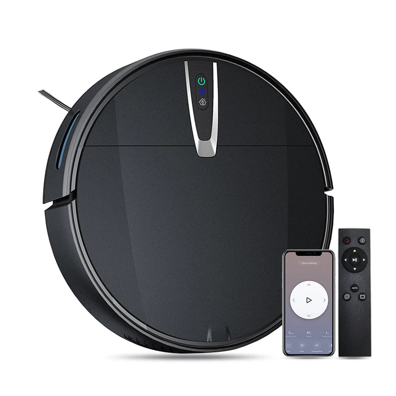 Robot aspirador inteligente con aplicación de succión de 3800PA y Control por voz, limpieza de suelo de barrido y carga automática para aspiradora robótica doméstica