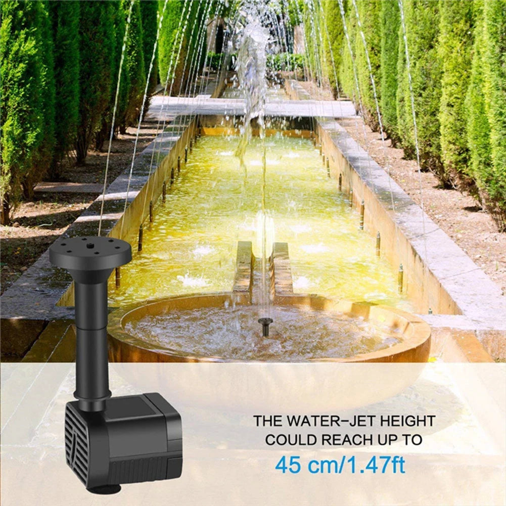 Bomba de fuente de agua Solar con boquillas, Kit de bomba de estanque de fuente Solar, Kit de bomba de agua Solar para jardín, piscina, estanque, fuente de acuario
