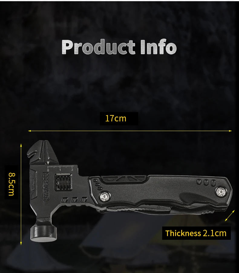 Nueva llave multifuncional, martillo, cuchillo, alicates, herramienta de supervivencia para acampar al aire libre, herramienta de ahorro de trabajo, cuchillo multiherramienta de acero inoxidable