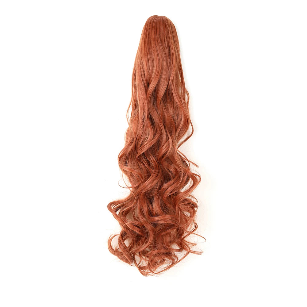Extensión de cola de caballo, pinza sintética en postizo, extensiones de cabello de cola de caballo onduladas y rizadas, peluca larga de cola de caballo para mujer