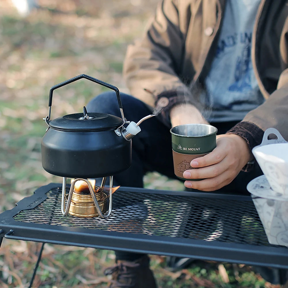 Soporte para estufa de Alcohol para acampar al aire libre, soporte desmontable de acero inoxidable, accesorios creativos portátiles para acampar, senderismo y acampada