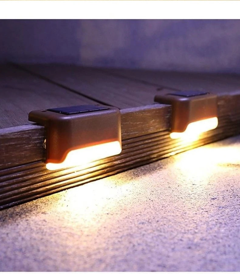1/4/8/12/Uds luces LED solares luz de jardÃÂn al aire libre lámpara de cubierta luz Solar de escaleras lámpara de paso Solar impermeable decoración de jardÃÂn y Patio