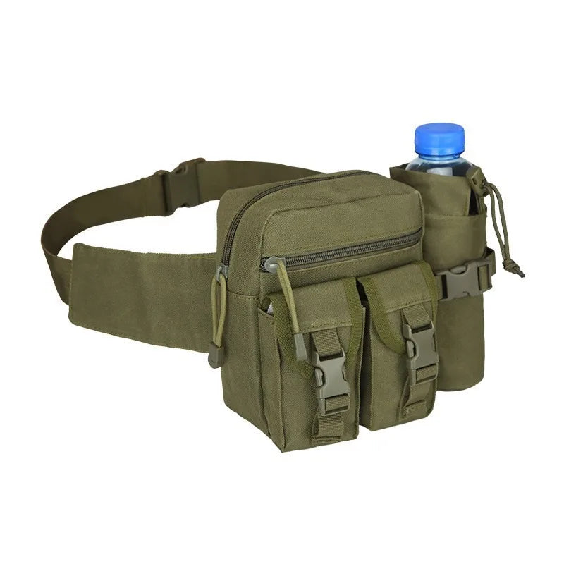 Riñonera táctica para exteriores, bolsa de nailon para botella de agua para teléfono y senderismo, paquete de equipo de herramientas deportivas, bolsa con cinturón para caza, escalada y acampada