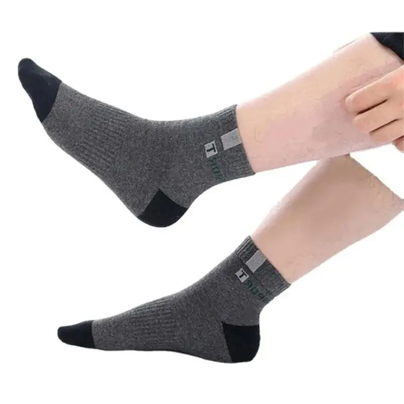 5 pares de calcetines de algodón para hombre, zapatillas deportivas transpirables suaves con letras a la moda, medias de tubo medio de alta elasticidad, toalla Sox de verano