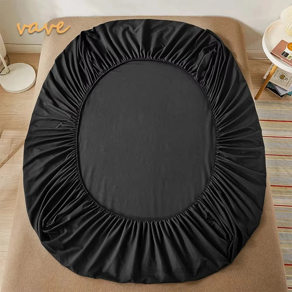 Sábana bajera de algodón de tamaño completo con bandas elásticas para camas individuales/dobles/King/Queen, protectores de funda de colcha