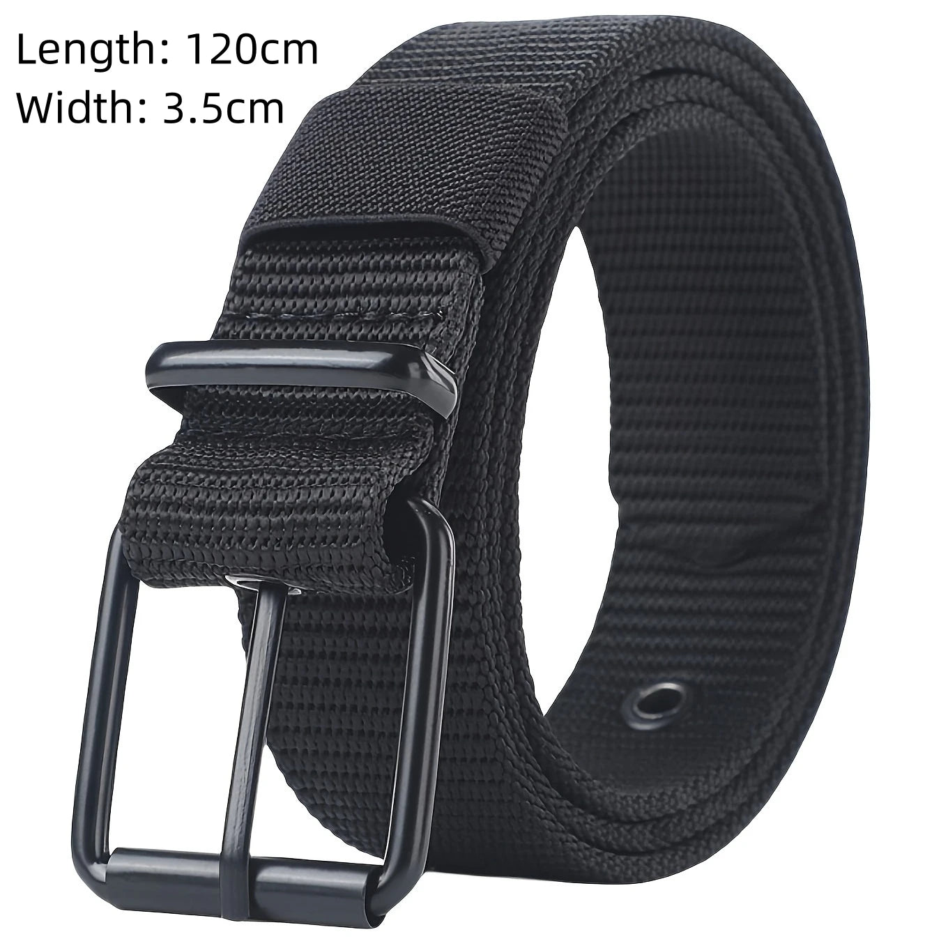 El nuevo cinturón con hebilla de 125cm para hombre, cinturón de nailon trenzado, ligero, transpirable, para ir al trabajo diario