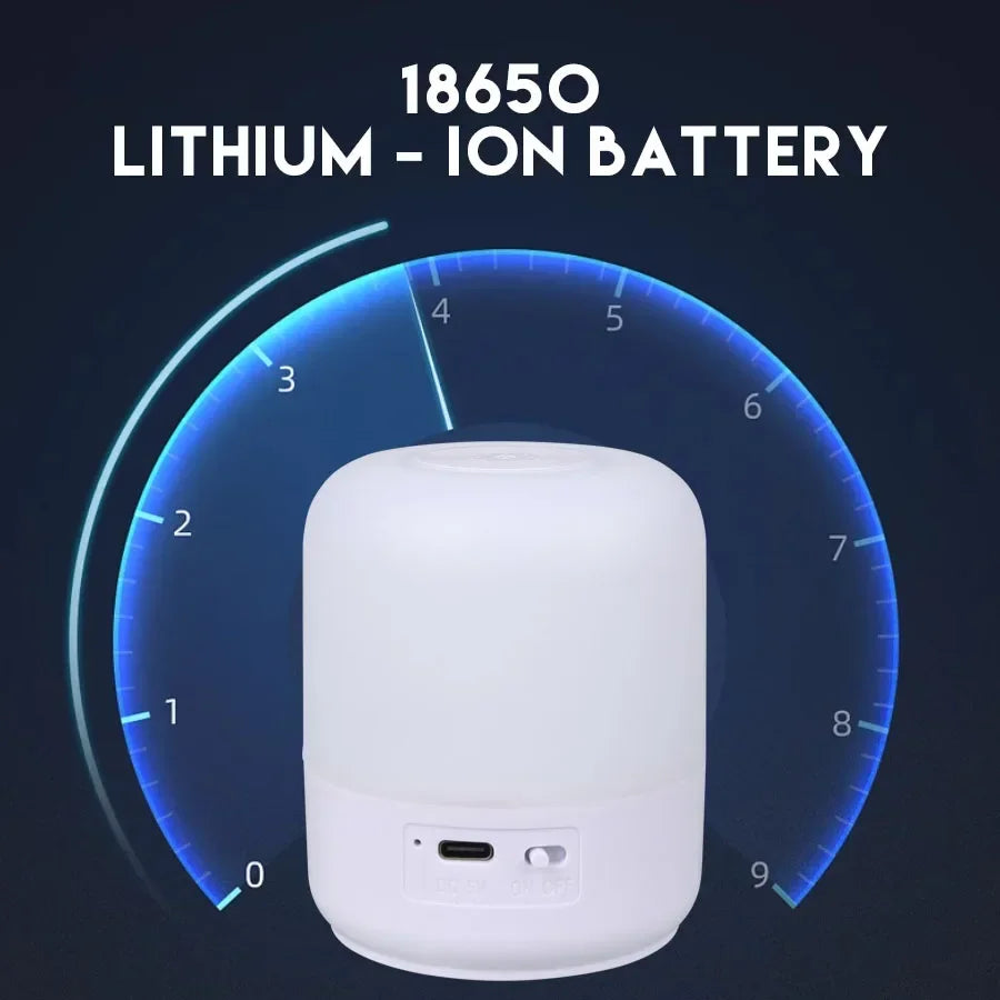 Linterna de Camping táctil, tres tipos de luz, ajuste táctil, luz suave de irradiación, luz recargable, luz de emergencia para exteriores