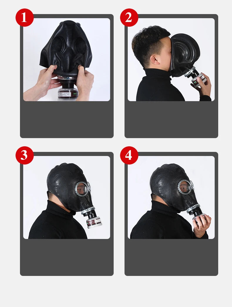 Máscara de Gas fantasma de cara completa negra creativa, respirador de goma, máscara de prevención quÃÂmica, capucha RD40 de 40mm para pintar pesticidas en aerosol