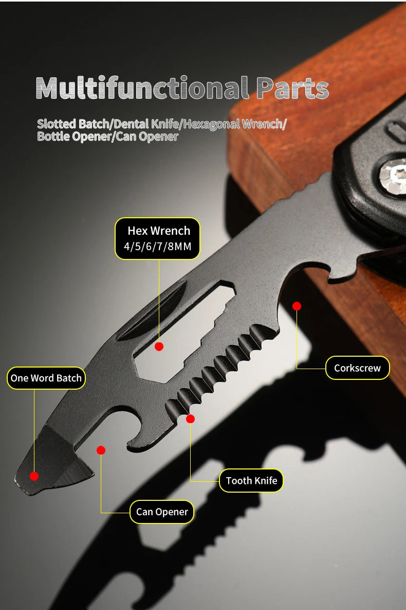 Nueva llave multifuncional, martillo, cuchillo, alicates, herramienta de supervivencia para acampar al aire libre, herramienta de ahorro de trabajo, cuchillo multiherramienta de acero inoxidable