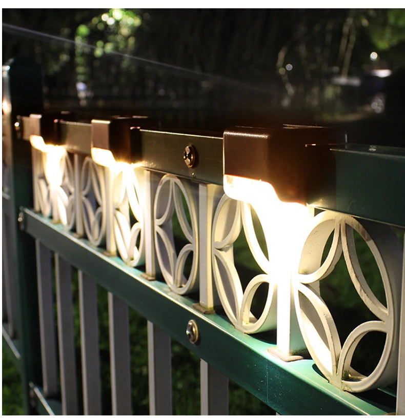 1/4/8/12/Uds luces LED solares luz de jardÃÂn al aire libre lámpara de cubierta luz Solar de escaleras lámpara de paso Solar impermeable decoración de jardÃÂn y Patio