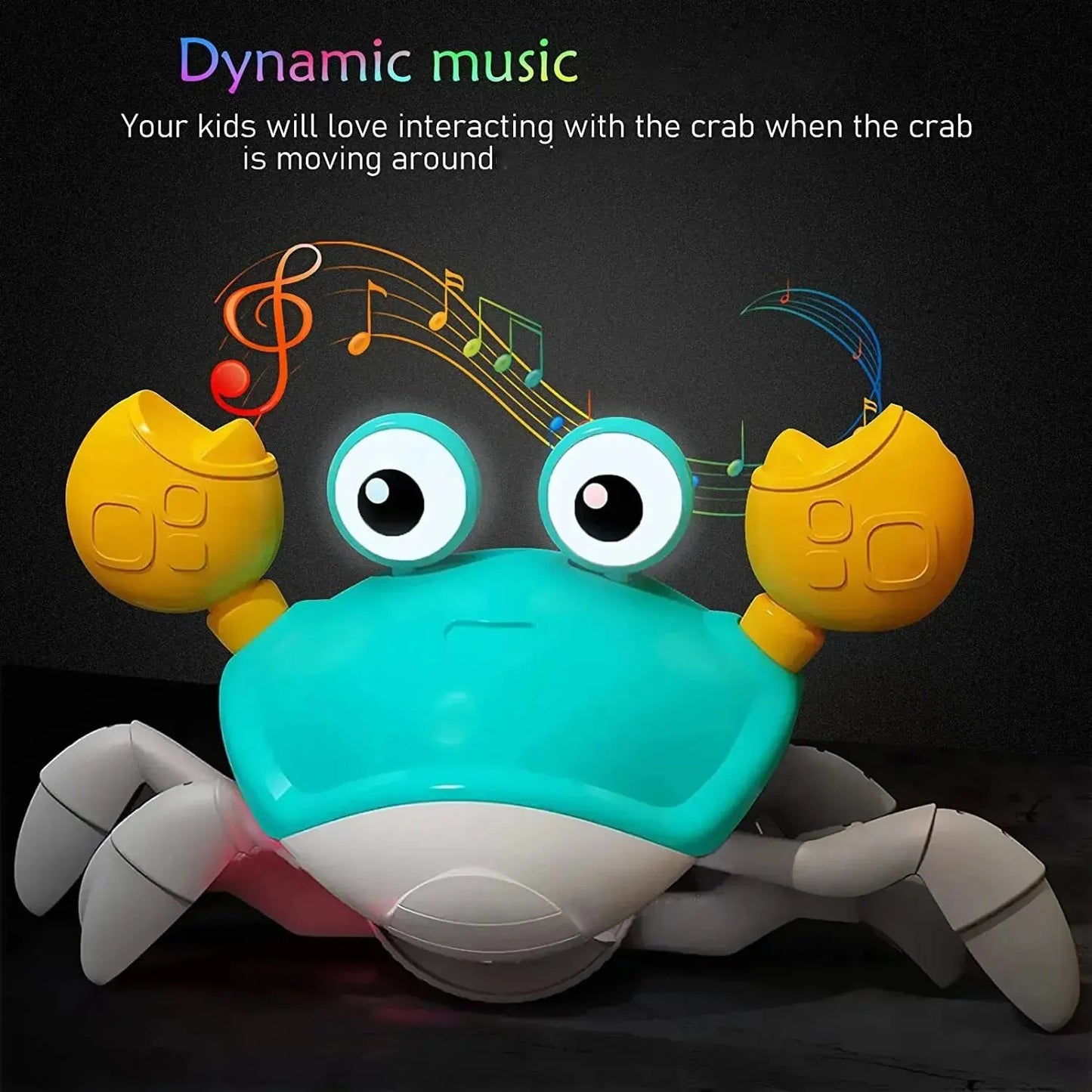 1Pc Escape Cangrejo función de detección automática niños arrastrándose evitando obstáculos mascota electrónica con música