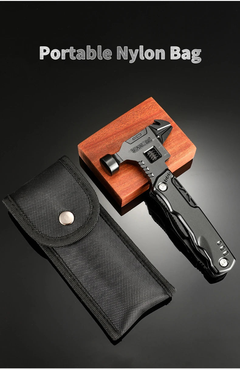 Nueva llave multifuncional, martillo, cuchillo, alicates, herramienta de supervivencia para acampar al aire libre, herramienta de ahorro de trabajo, cuchillo multiherramienta de acero inoxidable