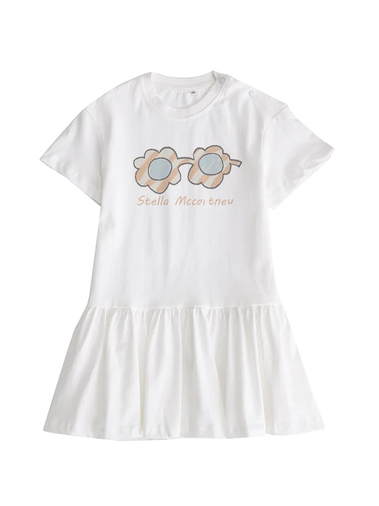Vestido de verano para niñas, moda informal para vacaciones, falda para niños, vestido de princesa de manga corta de algodón para fiesta, comodidad suave