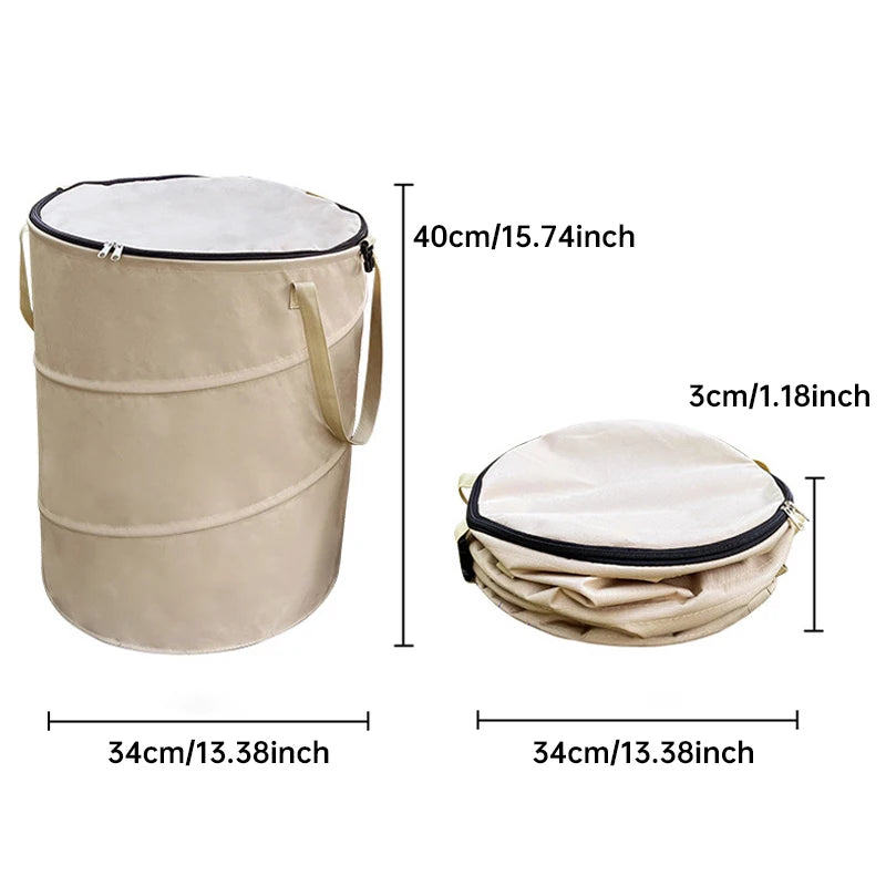Cubo de basura para acampar, cubo de almacenamiento Circular emergente, cubo de reciclaje plegable de lona, bolsa de basura para jardín y patio al aire libre