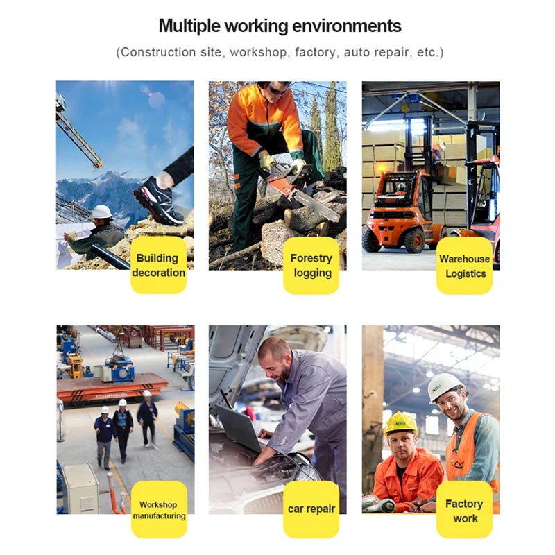 Botas de trabajo de seguridad impermeables para hombre, zapatos con punta de acero, botas protectoras antigolpes y antipinchazos para aventuras al aire libre y senderismo