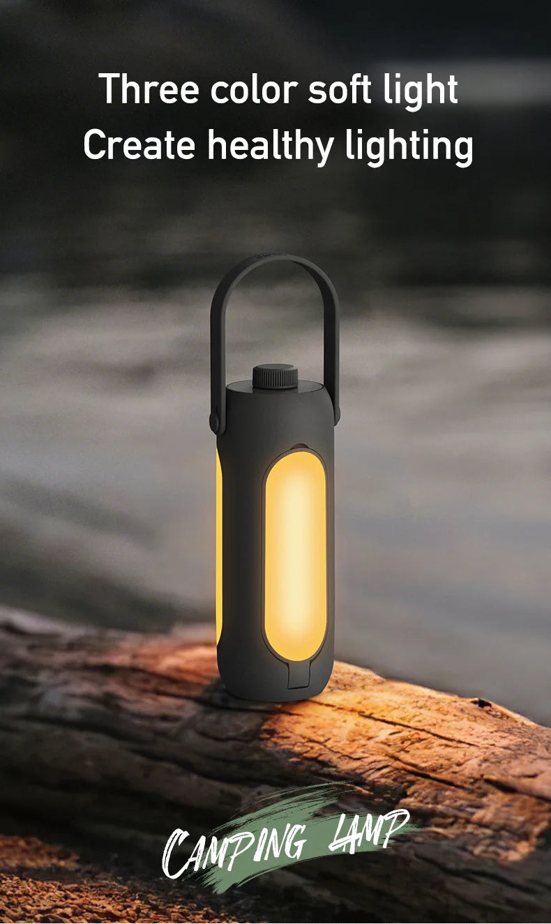 Linterna Multifuncional de Camping + Power Bank - 10000mAh Recargable USB-C, 3 Colores con Dimerización Continua, Panel Plegable & Cargador de Emergencia, para Camping/Senderismo