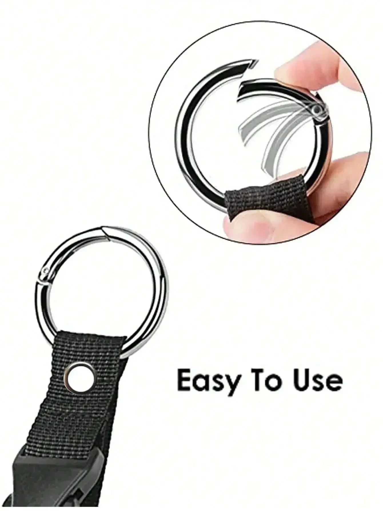 Soporte de correa de equipaje antirrobo de nailon negro portátil, pinza para agregar bolsa, Clip para bolso, uso para llevar multiherramienta, herramienta para acampar y hacer senderismo