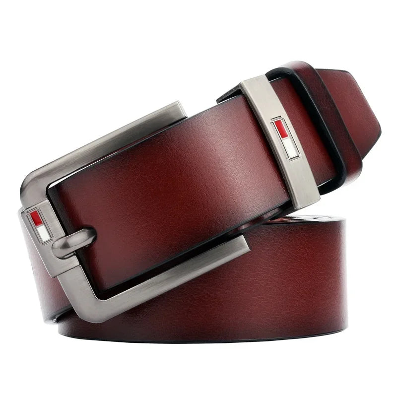 Cinturón para hombre 2024, famoso diseño de marca de lujo, cuero PU, alfileres de aleación clásicos, hebilla, cinturones Punk para pantalones vaqueros, pretina de ocio
