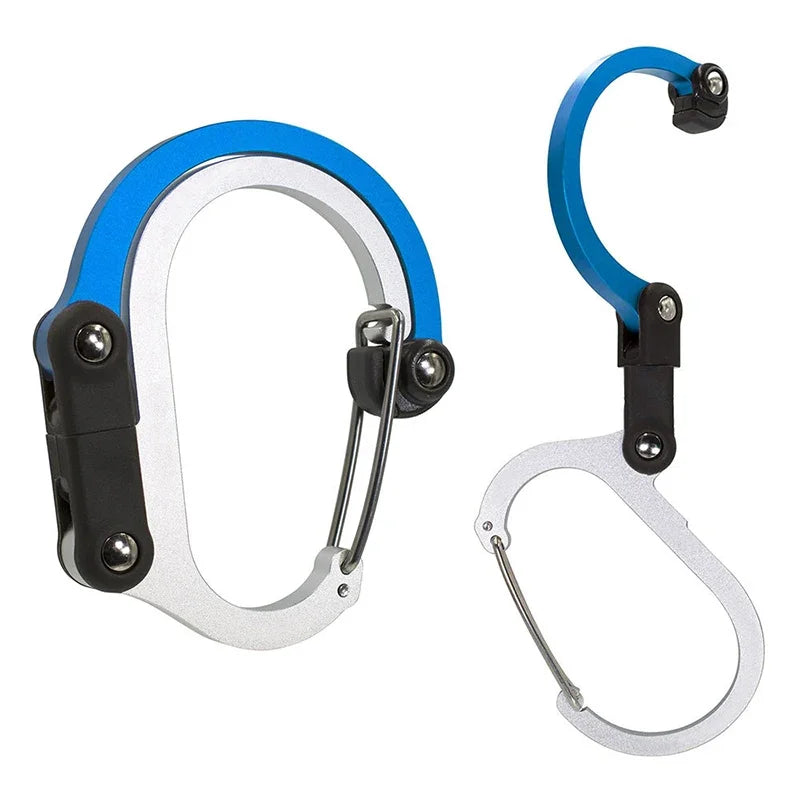 Mosquetón con Clip de engranaje híbrido multifuncional, gancho giratorio de 360 grados, hebilla fuerte, mochila de viaje para acampar, senderismo, dispositivo para exteriores