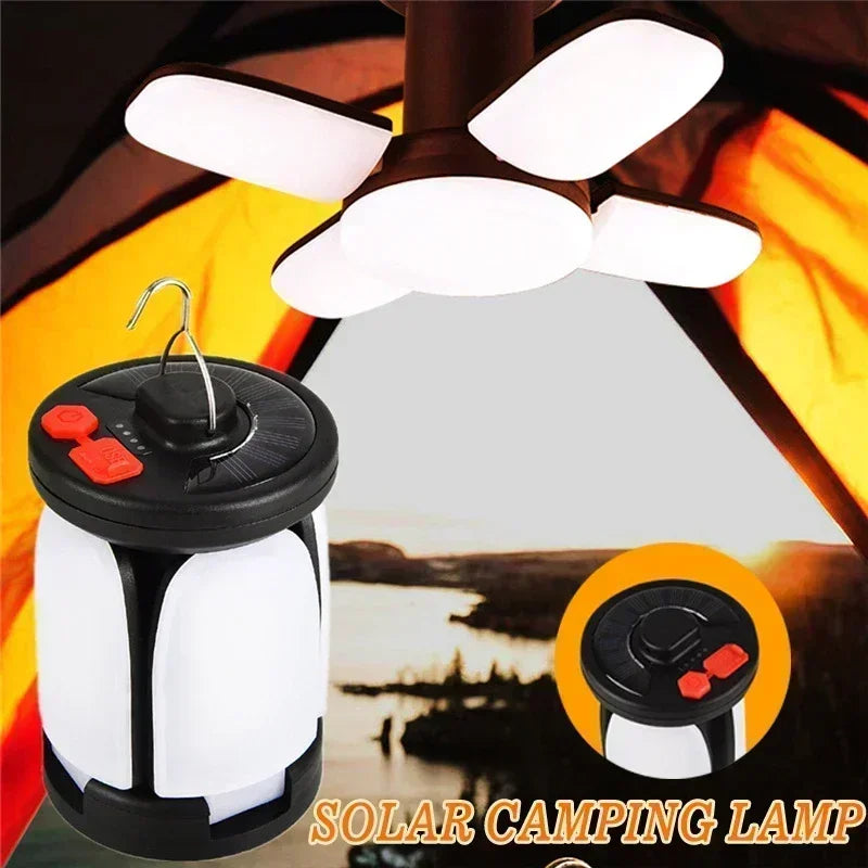 Linterna LED recargable ultrabrillante para acampar, reflector plegable, 3 modos de luz y linterna manos libres para acampar/senderismo/pesca