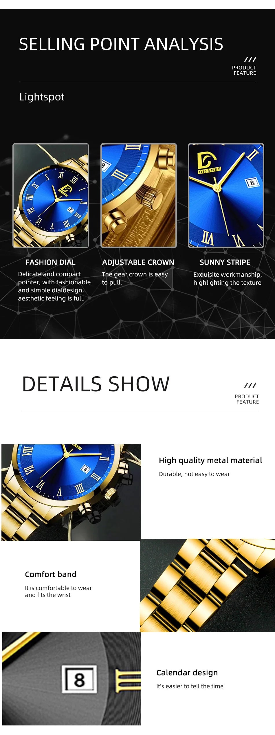 Relojes de acero inoxidable dorados a la moda para Hombre, Reloj de pulsera de cuarzo minimalista de lujo, Reloj con calendario informal de negocios para Hombre
