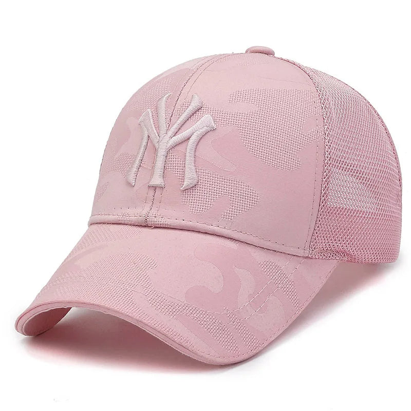 Sombreros de béisbol de camuflaje con bordado de letras a la moda, sombreros casuales ajustables para exteriores para primavera y otoño, sombrero protector solar
