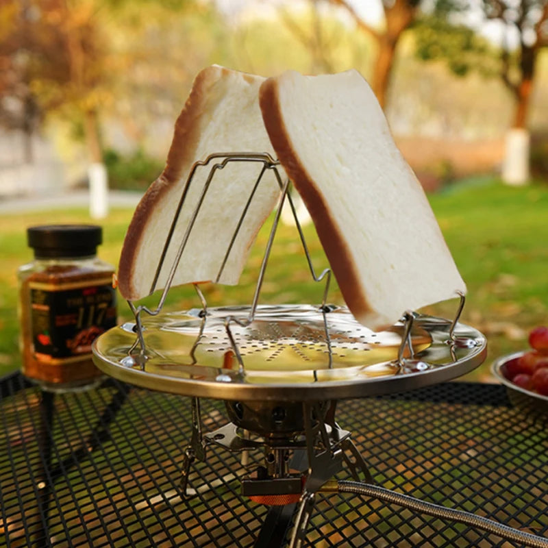 Rejilla para tostadas portátil Simple de acero inoxidable, tostadora para acampar al aire libre, parrilla portátil plegable, estufa multiusos, parrilla de alta calidad