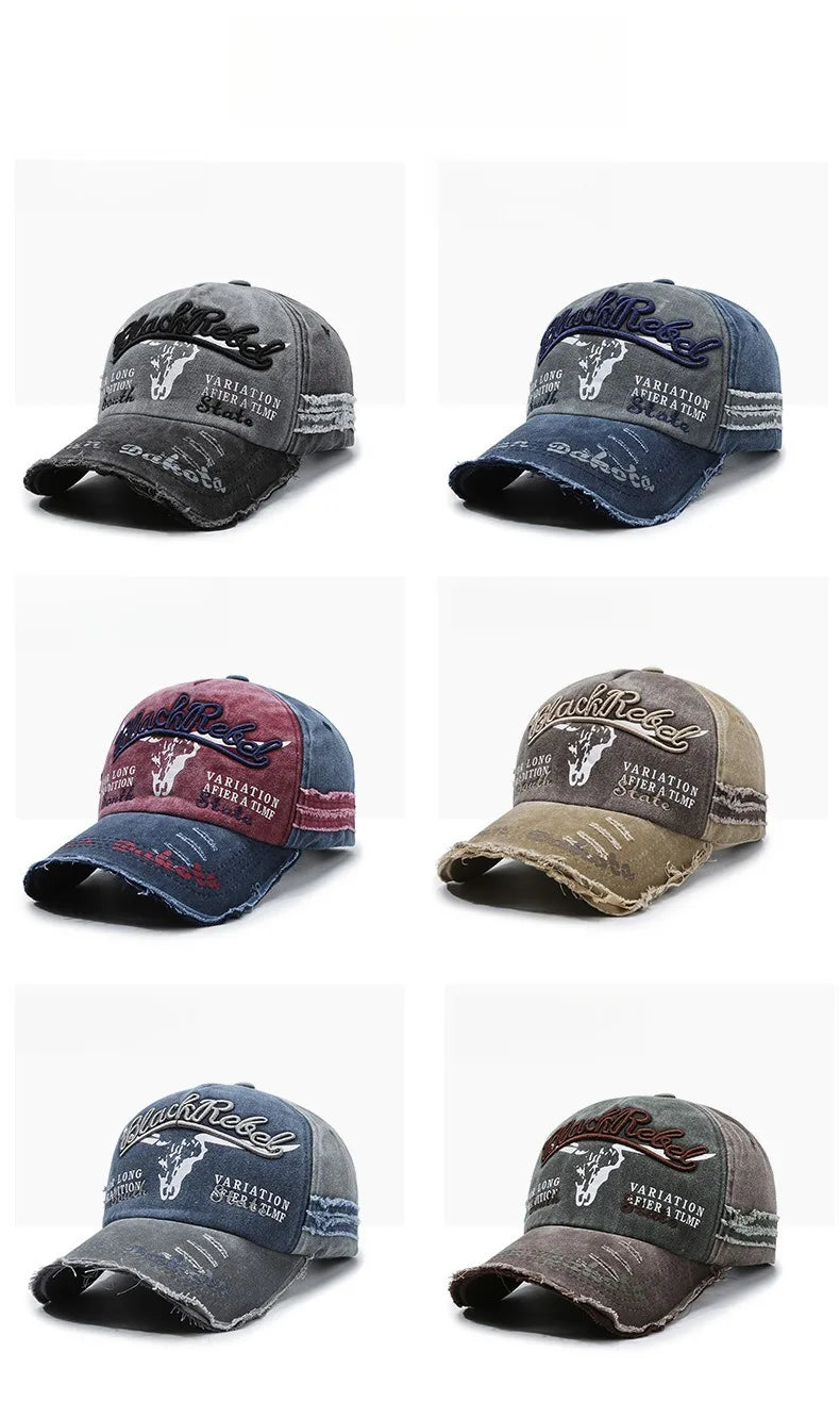 Nueva gorra de béisbol de algodón lavada a la moda para hombre, gorra deportiva Retro para hombre para las cuatro estaciones, gorra deportiva para exteriores, accesorio para hombre