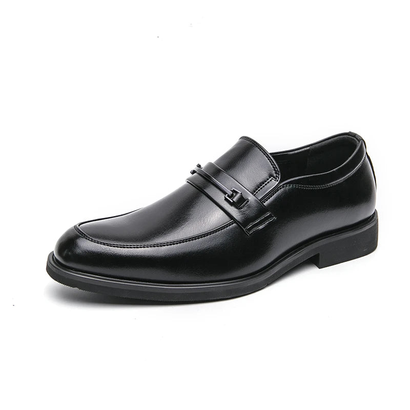 Mocasines casuales clásicos para hombre, zapatos de conducción, moda masculina, zapatos cómodos de cuero para boda, zapatos de vestir negros de negocios