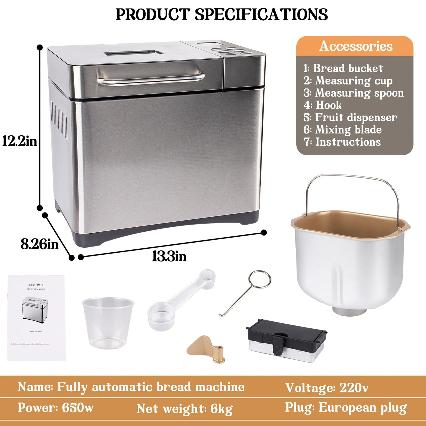 Nueva llegada máquina de pan para el hogar fermentador de masa inteligente automático Mini máquina de pan de desayuno multifuncional 모